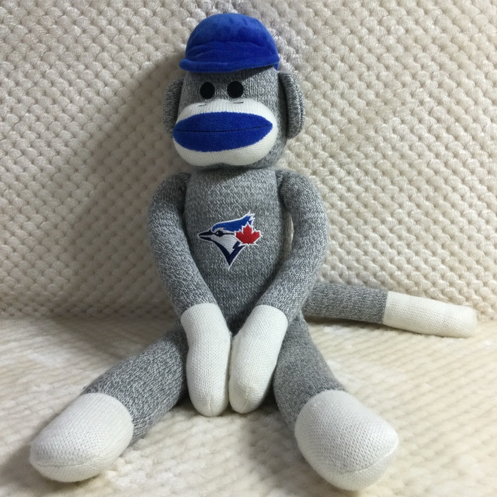 Forever Collectables Plush Toronto Blue Jays Sock Monkey Stuffed Animal 20 Inch